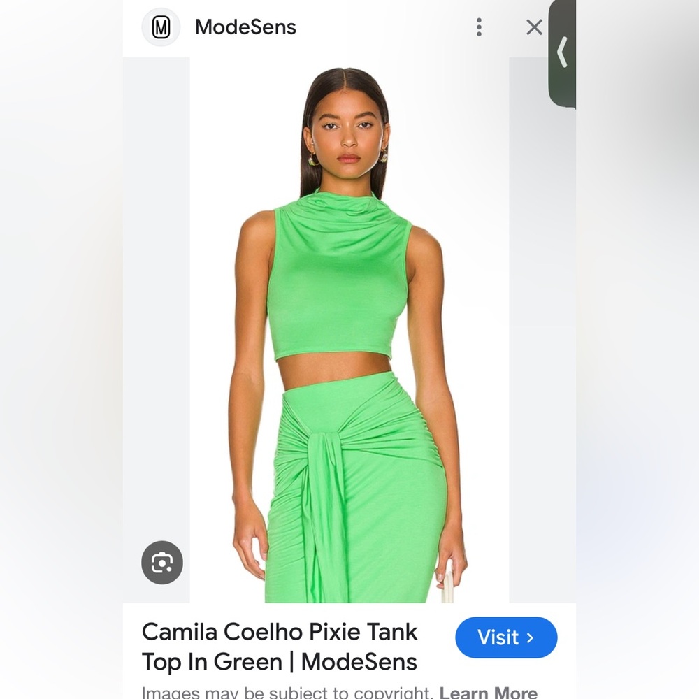 Camila Coelho Green Pixie Tank & Skirt Set